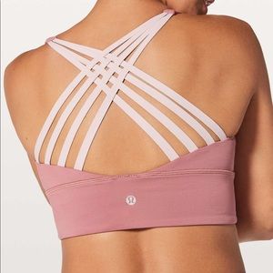 Lululemon Sz 6 Free To Be Moved Bra (Quicksand / Porcelain Pink)